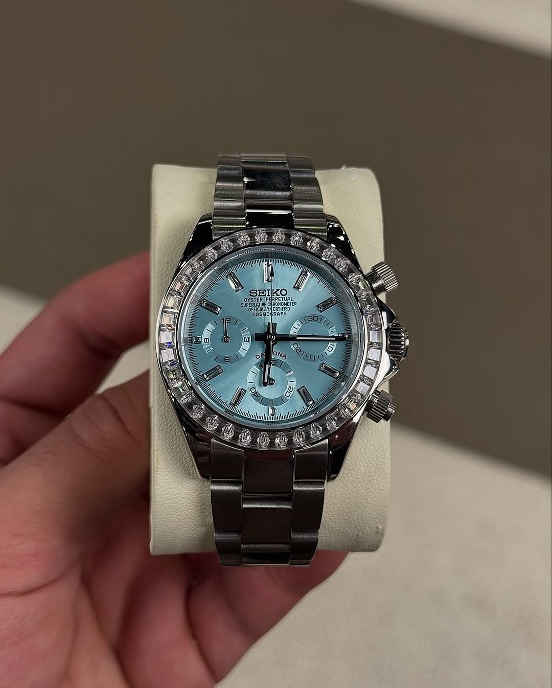 SEIKOLUXE SEITONA – Glacier Blue Diamond Chrono Mod