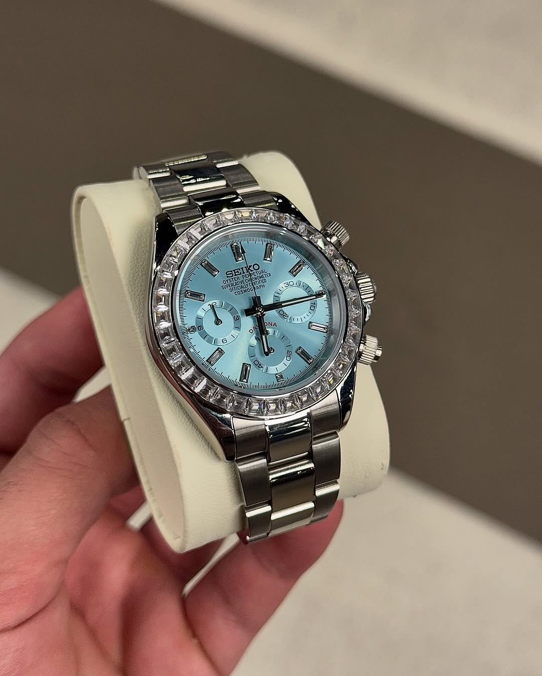SEIKOLUXE SEITONA – Glacier Blue Diamond Chrono Mod