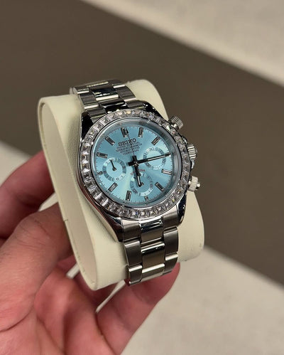 SEIKOLUXE SEITONA – Glacier Blue Diamond Chrono Mod